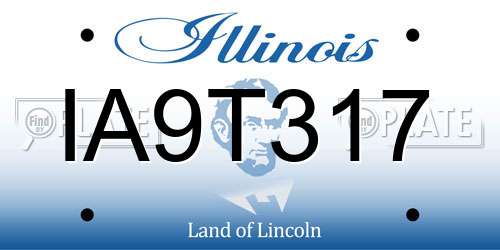 IA9T317 Illinois License Plate