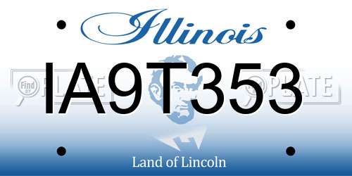 IA9T353 Illinois License Plate