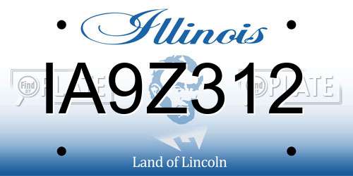 IA9Z312 Illinois License Plate