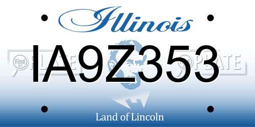 IA9Z353 Illinois License Plate