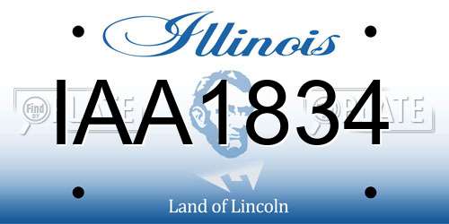 IAA1834 Illinois License Plate