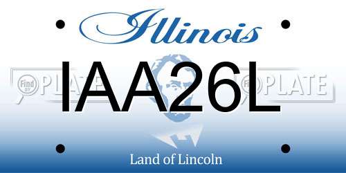 IAA26L Illinois License Plate