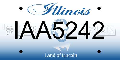 IAA5242 Illinois License Plate