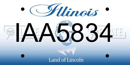 IAA5834 Illinois License Plate