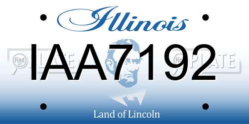 IAA7192 Illinois License Plate