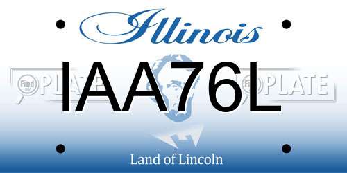 IAA76L Illinois License Plate