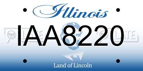 IAA8220 Illinois License Plate