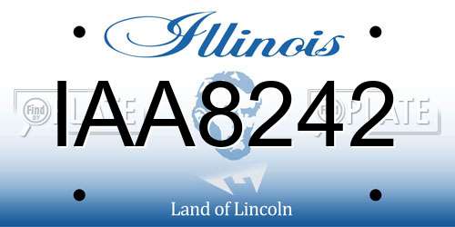 IAA8242 Illinois License Plate