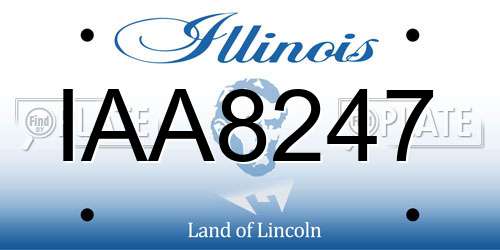 IAA8247 Illinois License Plate