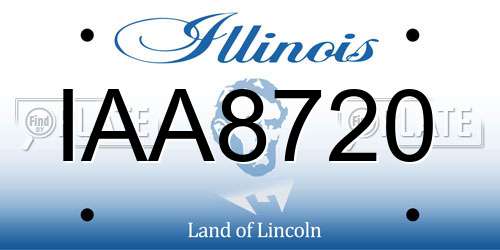 IAA8720 Illinois License Plate