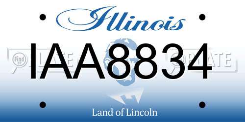IAA8834 Illinois License Plate