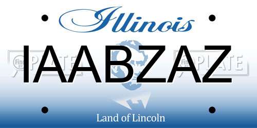 IAABZAZ Illinois License Plate