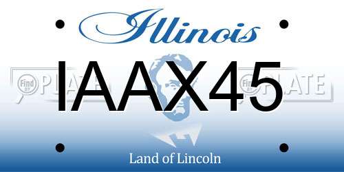 IAAX45 Illinois License Plate