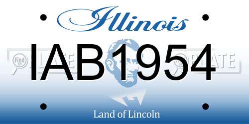 IAB1954 Illinois License Plate