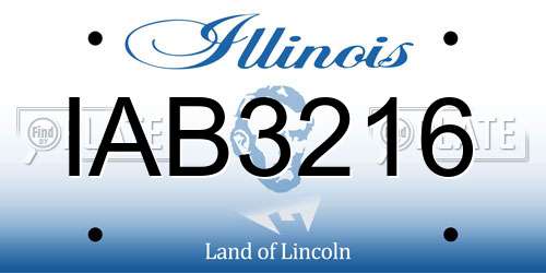 IAB3216 Illinois License Plate