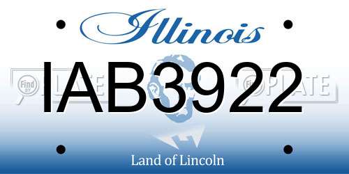 IAB3922 Illinois License Plate