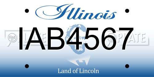 IAB4567 Illinois License Plate