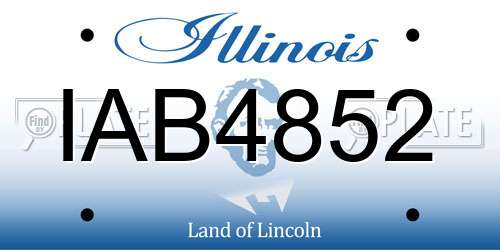 IAB4852 Illinois License Plate