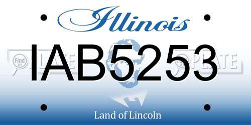 IAB5253 Illinois License Plate