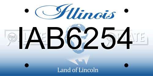 IAB6254 Illinois License Plate