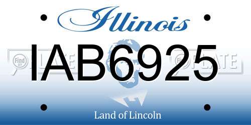 IAB6925 Illinois License Plate