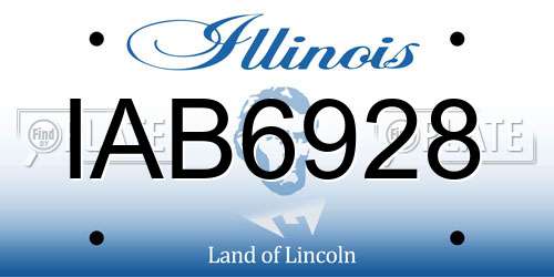 IAB6928 Illinois License Plate