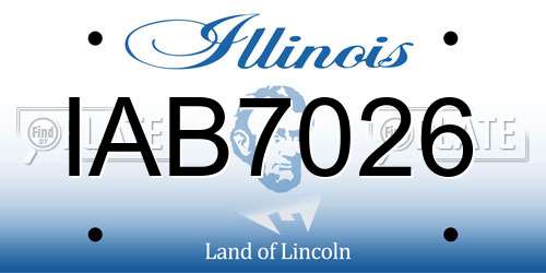 IAB7026 Illinois License Plate