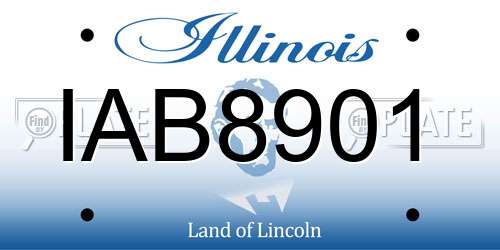 IAB8901 Illinois License Plate