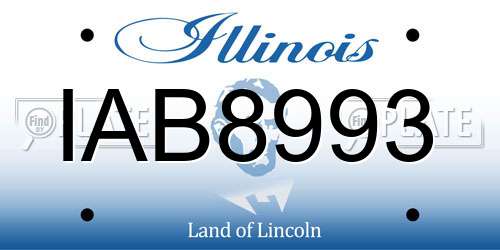 IAB8993 Illinois License Plate