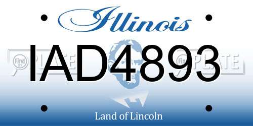 IAD4893 Illinois License Plate
