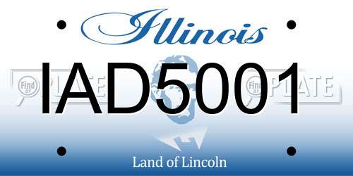 IAD5001 Illinois License Plate