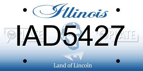 IAD5427 Illinois License Plate