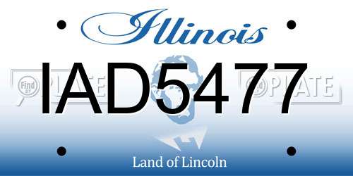 IAD5477 Illinois License Plate