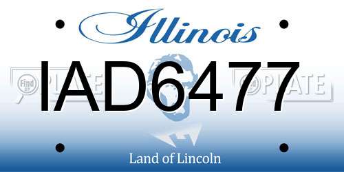 IAD6477 Illinois License Plate