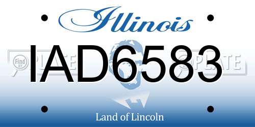 IAD6583 Illinois License Plate