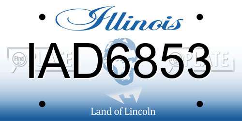 IAD6853 Illinois License Plate
