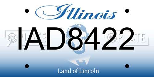 IAD8422 Illinois License Plate