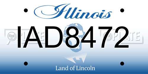 IAD8472 Illinois License Plate