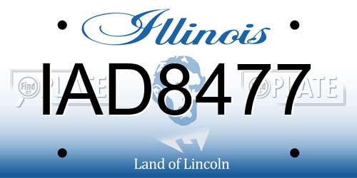 IAD8477 Illinois License Plate