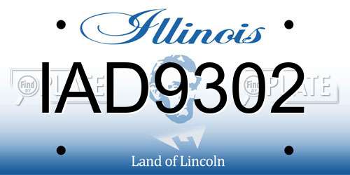 IAD9302 Illinois License Plate