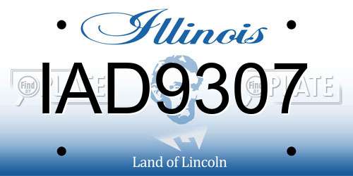 IAD9307 Illinois License Plate