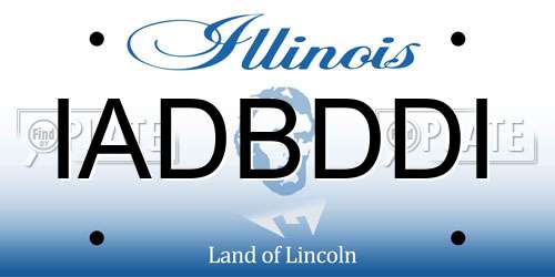 IADBDDI Illinois License Plate