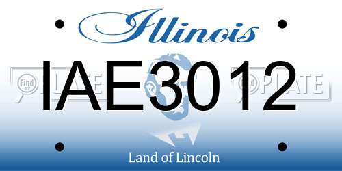 IAE3012 Illinois License Plate
