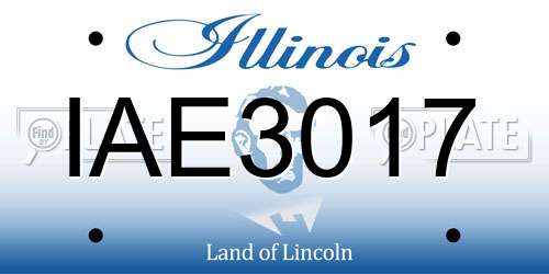 IAE3017 Illinois License Plate