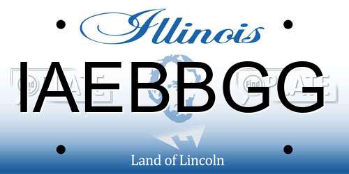 IAEBBGG Illinois License Plate