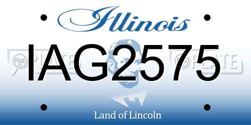 IAG2575 Illinois License Plate