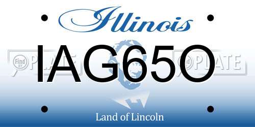 IAG65O Illinois License Plate