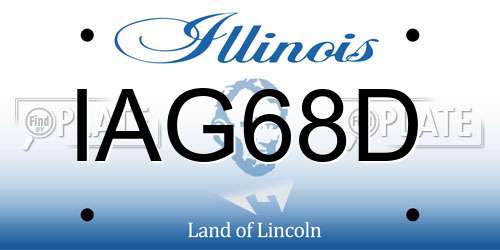 IAG68D Illinois License Plate