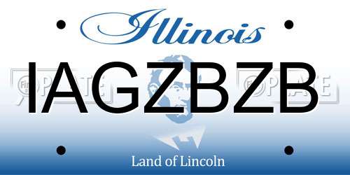 IAGZBZB Illinois License Plate