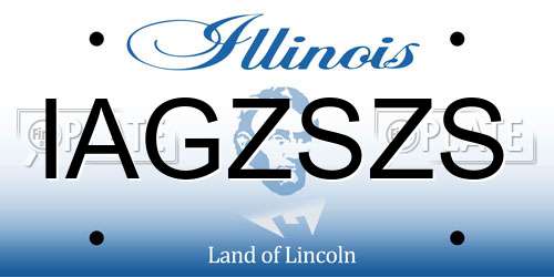 IAGZSZS Illinois License Plate